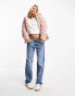 Urban Revivo short teddy bear jacket in pink Розовый, XS - EU 34 - фото #2