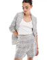 Фото #1 товара Mango pull on check co-ord shorts in grey