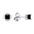 Silver stud earrings with black zircons EA592WBC