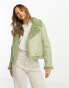 Фото #2 товара NA-KD x Stephsa faux suede jacket in green