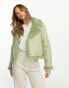 Фото #1 товара NA-KD x Stephsa faux suede jacket in green