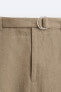 Belted 100% linen trousers