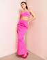 Фото #2 товара ASOS LUXE co-ord maxi skirt with diamante pocket detail in hot pink