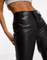 Фото #6 товара ASOS DESIGN Petite faux leather straight leg trouser in black