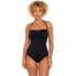 Фото #1 товара Time and Tru Bandeau Twist Front One Piece Swimsuit Women’s Medium Black Nylon