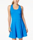 Фото #1 товара Jessica Simpson Women's Scoop Neck Fit Flar Sleeveless Dress Blue M