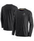 Фото #2 товара Men's Black New Orleans Saints Sideline Lockup Performance Long Sleeve T-shirt