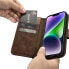 Чехол для смартфона ICARER Oil Wax Wallet Case iPhone 14, кожаный, RFID, темно-коричневый