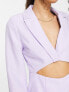 Miss Selfridge Petite cut out mini blazer playsuit in lilac