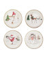 Фото #1 товара Christmas Twig Set of 4 Dinner Plates