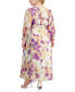 Plus Size Printed Chiffon A-Line Dress