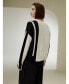 Фото #1 товара Women's Bicolor Stripe Knit Wool Sweater for Women