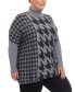 Фото #3 товара Plus Sized Long Sleeve Turtleneck Poncho Sweater