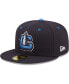 Фото #1 товара Men's Navy Lake County Captains Authentic Collection 59FIFTY Fitted Hat