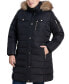 Фото #1 товара Women's Plus Size Faux-Fur-Trim Hooded Puffer Coat, Created for Macy's
