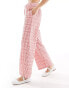 ASOS DESIGN gingham pull on trouser in red Красный, 46 - фото #4