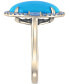 ფოტო #4 პროდუქტის EFFY® Diamond (1/3 ct. t.w.) & Turquoise (12 x 15mm) Statement Ring In 14k Gold