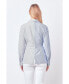 ფოტო #3 პროდუქტის Women's Striped Combo Twist Front Shirt