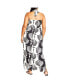 ფოტო #2 პროდუქტის Plus Size Peta Border Print Maxi Dress