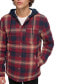 Фото #4 товара Men's Cotton Quilted Shirt Jacket with Fleece Hood