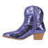 Фото #3 товара Dingo Bling Thing Sequin Snip Toe Cowboy Booties Womens Purple Casual Boots DI18