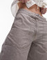 Topshop Tall low rise washed straight leg trouser in taupe