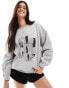 Фото #1 товара 4th & Reckless catwalk polaroid sweatshirt in grey