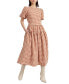 ფოტო #1 პროდუქტის Women's Juni Round-Neck Bubble-Sleeve Tie-Back Midi Dress