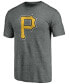 Фото #3 товара Men's Charcoal Pittsburgh Pirates Weathered Official Logo Tri-Blend T-shirt