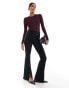 Фото #4 товара Stradivarius long sleeve polyamide bodysuit in burgundy