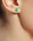 ფოტო #3 პროდუქტის Sapphire (5/8 ct. t.w.) & Diamond (1/10 ct. t.w.) Halo Stud Earrings in 14k Gold (Also in Ruby & Emerald)