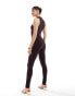 Фото #3 товара Simmi high neck sleeveless jersey jumpsuit in chocolate