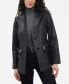 ფოტო #1 პროდუქტის Women's Zip-Pocket Leather Blazer Coat