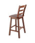 Scalera 38.4" Wood Ladder-Back Swivel Seat Counter Stool