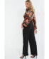 ფოტო #2 პროდუქტის Women's Paisley Satin 2 In 1 Palazzo Jumpsuit