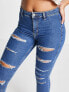 Фото #4 товара Topshop Joni jeans with super-rips in mid blue