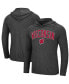 Фото #1 товара Men's Heathered Black Wisconsin Badgers Big and Tall Wingman Raglan Hoodie T-shirt