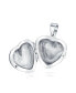 ფოტო #2 პროდუქტის Simple Plain Keepsake Domed Puff carved Leaf Heart Shaped Photo Locket For Women Holds Photos Pictures Silver Necklace Pendant Large