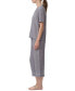 ფოტო #4 პროდუქტის Women's 2-Pc. Notched-Collar Cropped Pajamas Set