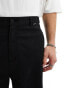 Calvin Klein modern twill relaxed wide leg trousers in black