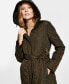 Фото #4 товара Women's Hooded Belted Quilted Coat