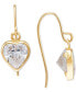 ფოტო #1 პროდუქტის Cubic Zirconia Heart Drop Earrings in 14k Gold