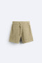 Textured crochet bermuda shorts