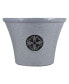 Logo Large Plastic Modern Planter Gray 14.75 Inches