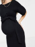 Closet London Maternity ribbed pencil midi dress in black