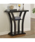 Gray Finish Transitional Console Table with Open Storage Shelf