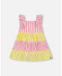 Фото #1 товара Платье для малышей Deux Par Deux в полоску розовое из ситца - для девочек