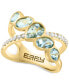 ფოტო #1 პროდუქტის EFFY® Aquamarine (1-7/8 ct. t.w.) & Diamond (1/4 ct. t.w.) Crossover Statement Ring in 14k Gold