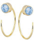 ფოტო #1 პროდუქტის Garnet Bezel Threader Earrings (5/8 ct. t.w.) in 14k Gold (Also in Sky Blue Topaz, Cubic Zirconia, Smoky Quartz, & Peridot)