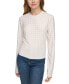 ფოტო #1 პროდუქტის Women's Studded Crewneck Long-Sleeve Top